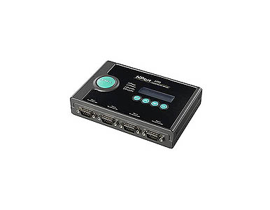 NPort 5450 - 4 port device server, 10/100M Ethernet, RS-232/422/485, terminal block, 15KV ESD, 12-48 VDC by MOXA